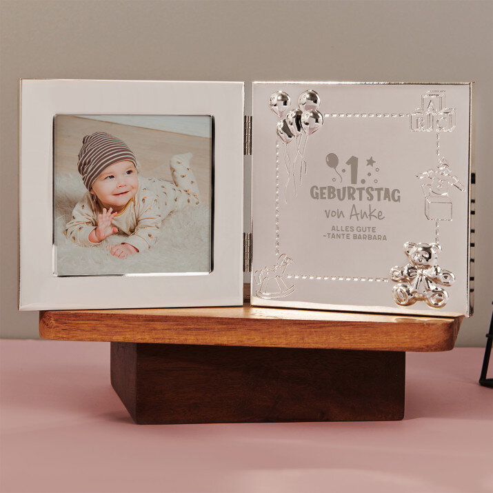 1. Geburtstag - Versilberter Bilderrahmen
