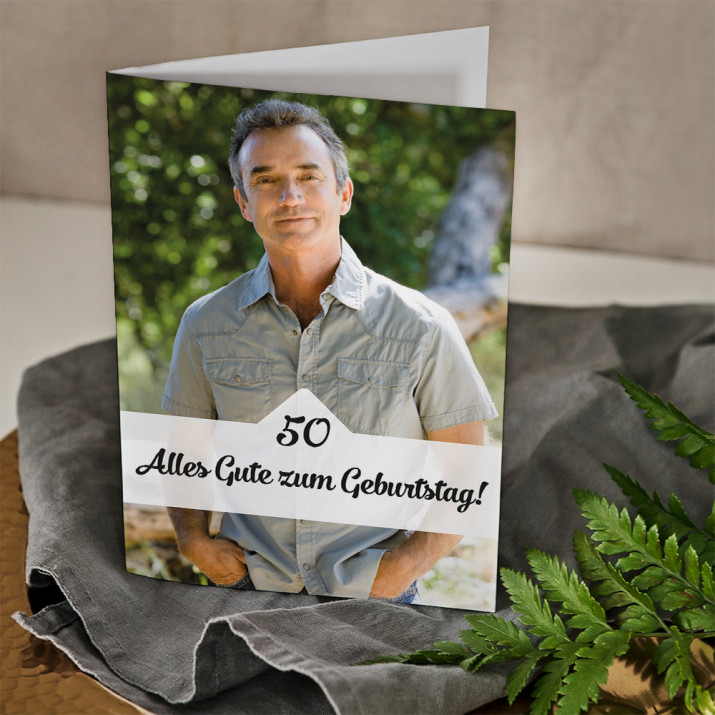 50. Geburtstag Foto Rahmen - Glückwunschkarte