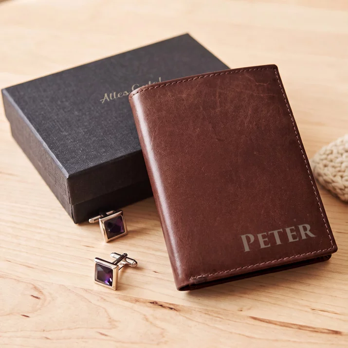 Name - Leder Portemonnaie für Herren Name - Leder Portemonnaie für Herren