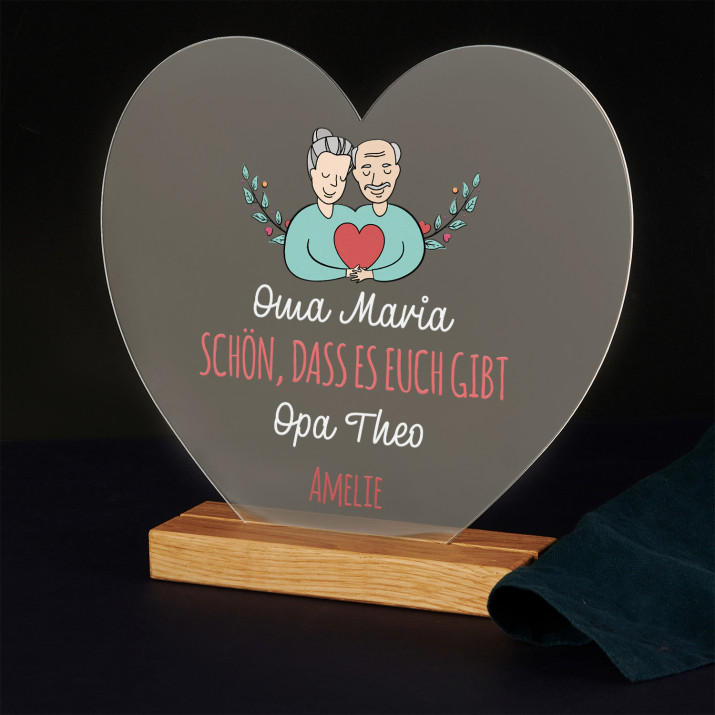 Schön, dass es euch gibt - Druck auf Acrylglas Herz