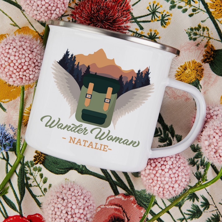 Wander Woman - emaillierter Becher