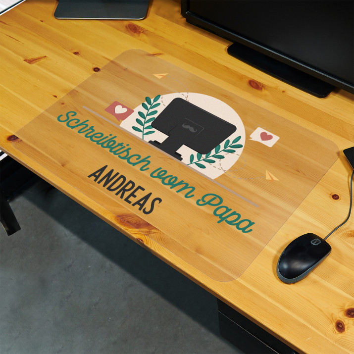 Schreibtisch vom Papa - Schreibtischunterlage