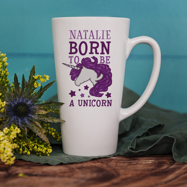 Born to be a unicorn - personalisierte Tasse