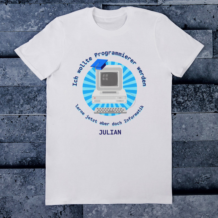 Ich wollte Programmierer werden - T-Shirt mit Aufdruck für Herren