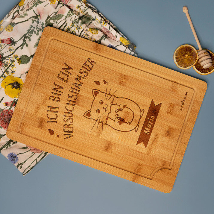 Versuchshamster - Schneidebrett mit Gravur