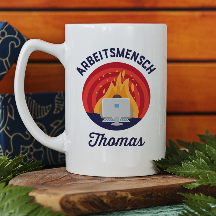 Arbeitsmensch - personalisierte Tasse
