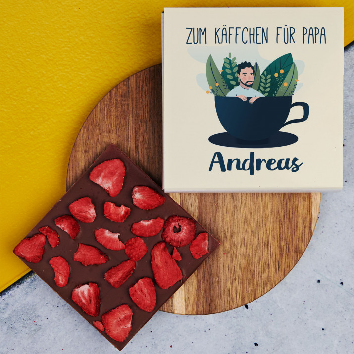 Käffchen für Papa - Schokolade mit Erdbeeren