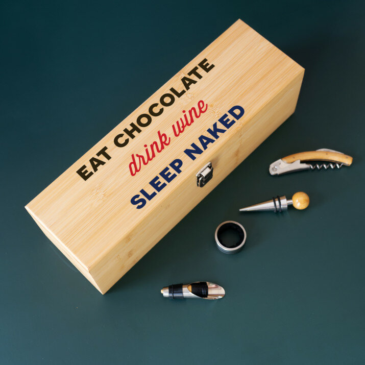 Drink wine - Weinkiste mit Zubehör