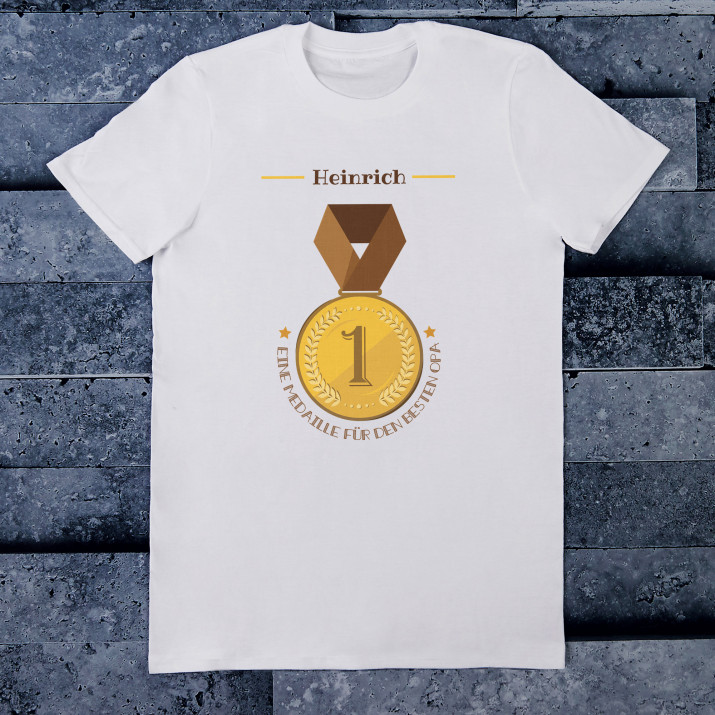 Medaille für Opa - T-Shirt mit Aufdruck für Herren