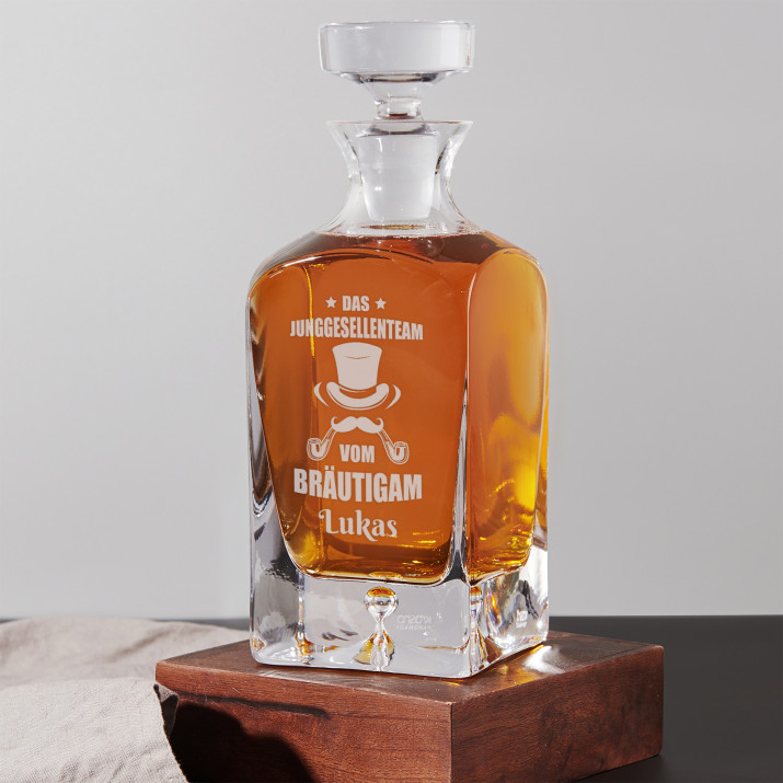 Junggesellenteam - Whiskyglas mit Gravur Junggesellenteam - Whiskyglas mit Gravur