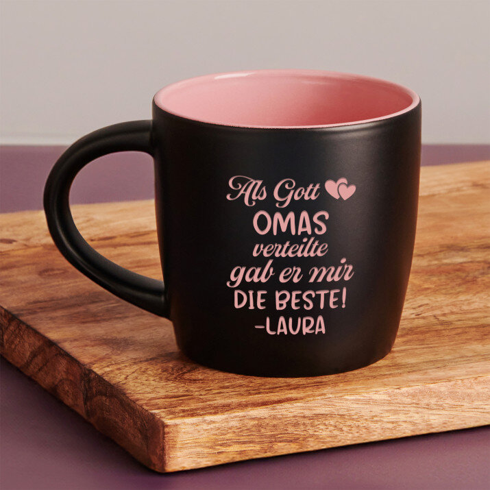 Als Gott die Omas zuwies - Schwarzer keramikbecher
