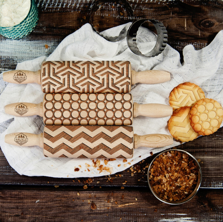 Geometric - Zestaw 3 MINI Wałki do ciasta Geometric - Zestaw 3 MINI Wałki do ciasta