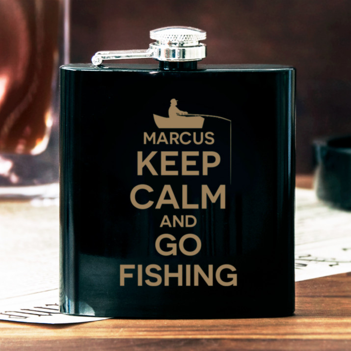 Go fishing - Flachmann mit Gravur