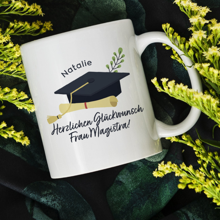 Herzlichen Glückwunsch Magistra - personalisierte Tasse