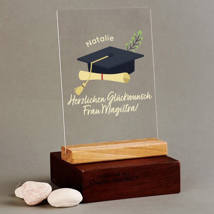 Herzlichen Glückwunsch Frau Magistra - Druck auf Acrylglas Herzlichen Glückwunsch Frau Magistra - Druck auf Acrylglas