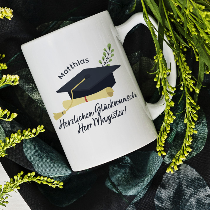 Herzlichen Glückwunsch Magister - personalisierte Tasse