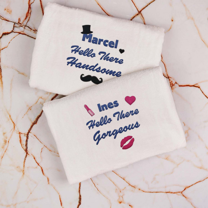 Hello gorgeous handsome - Handtücher-Set