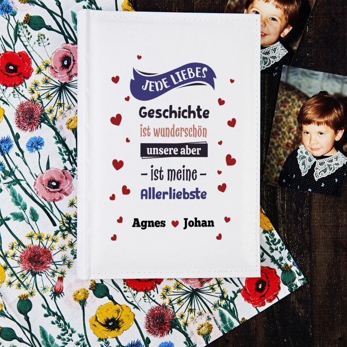 Liebesgeschichte - personalisiertes Fotoalbum