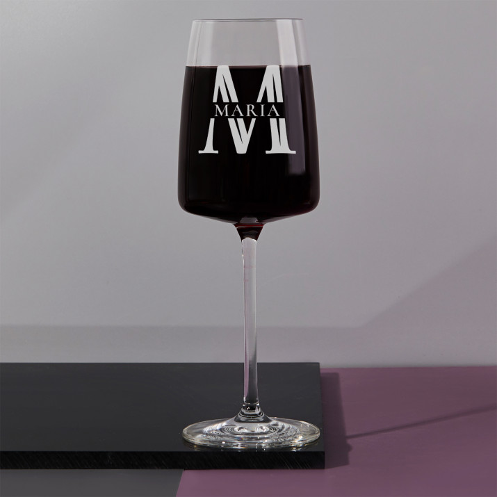 Initialen name - Kristall Weinglas