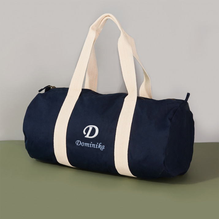 Initial name - Dunkelblaue Sporttasche