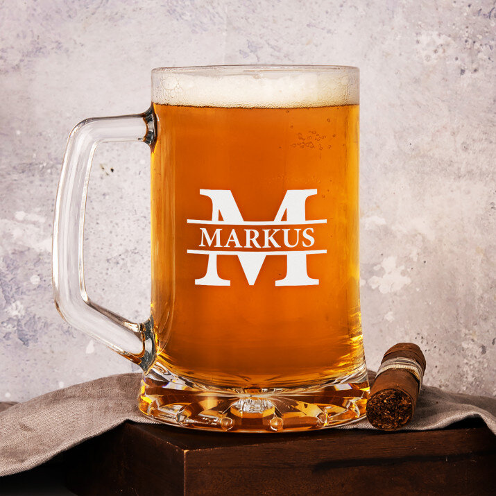 Initiale mit Namen - Personalisierter Bierkrug