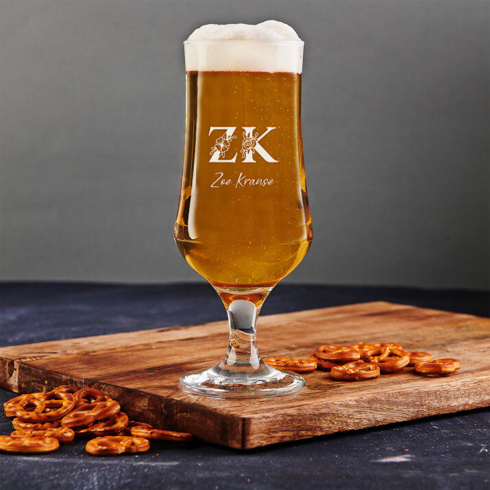 Initialen Vor- und Nachname floral - Biertisch