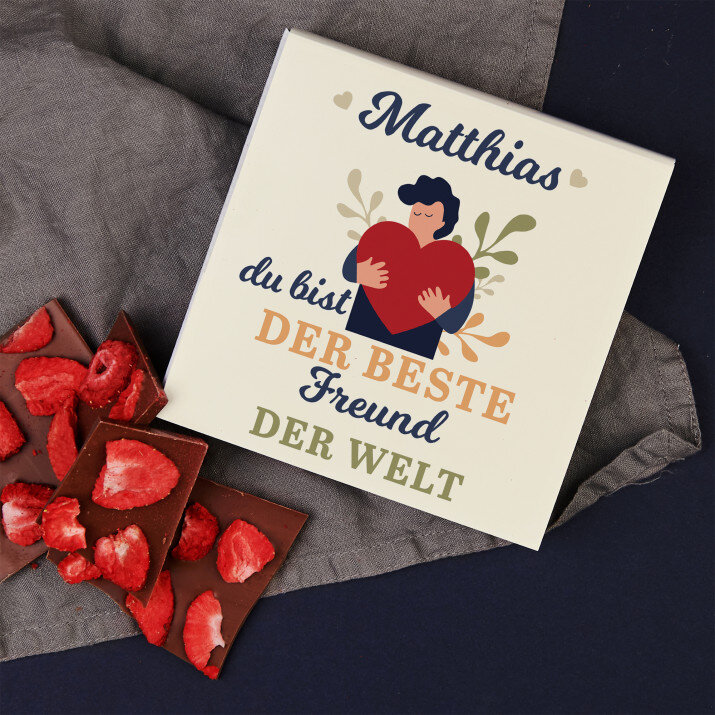du bist der beste Freund der Welt - Schokolade mit Erdbeeren du bist der beste Freund der Welt - Schokolade mit Erdbeeren