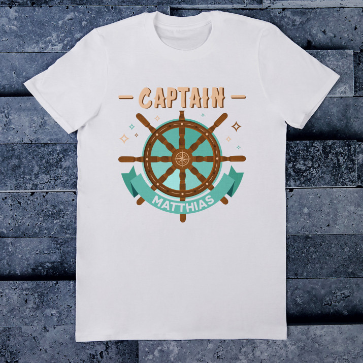 Kapitän - T-Shirt mit Aufdruck für Herren