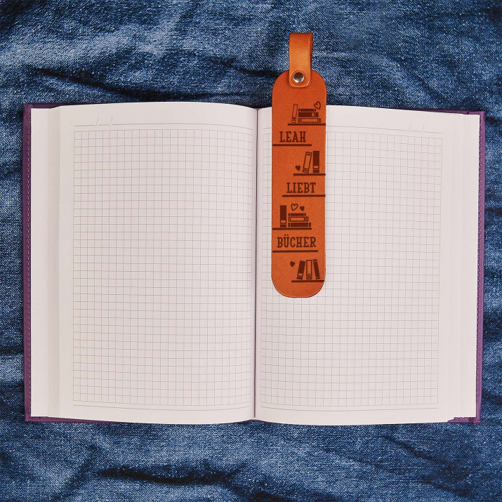 Liebt Bücher - Leder-Lesezeichen