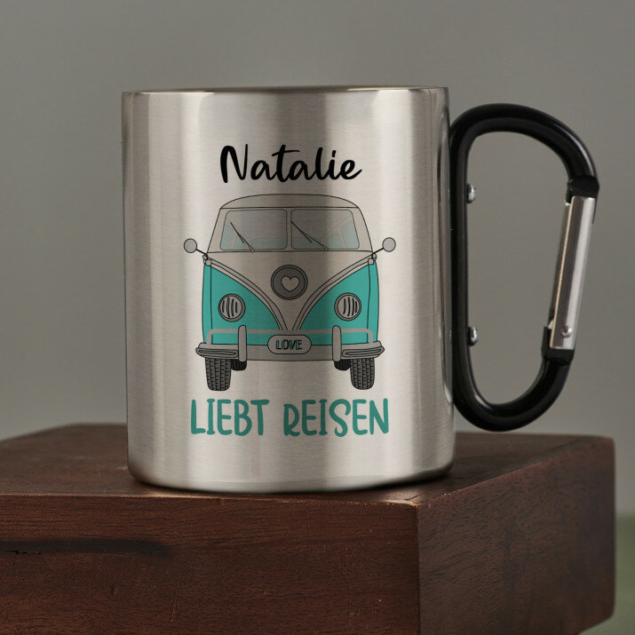 Liebt reisen - Karabinerbecher