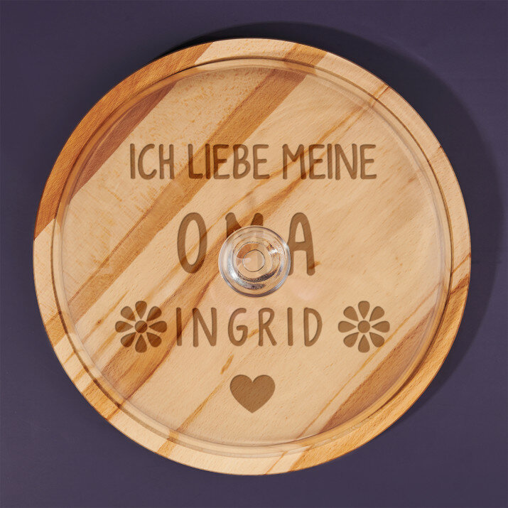 Ich liebe meine Oma - Glasglocke mit Gravur