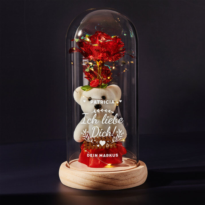 Ich liebe dich 2 - Ewige Rose mit Teddybär