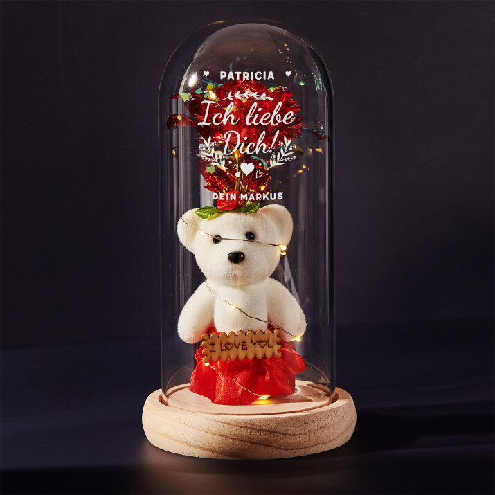 Ich liebe dich 2 - Ewige Rose mit Teddybär