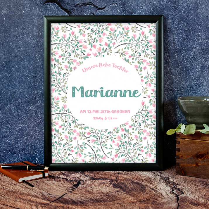 Unsere liebe Tochter - Kunstdruck mit Rahmen