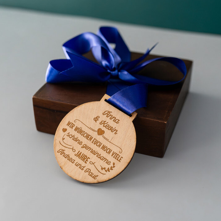 Viele schöne gemeinsame jahre - Holzmedaille