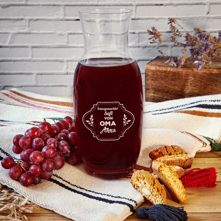 Omas Saft - Karaffe mit Gravur