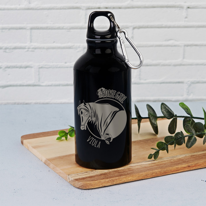 Horse Girl - Wasserflasche 0,5l mit Karabinerhaken
