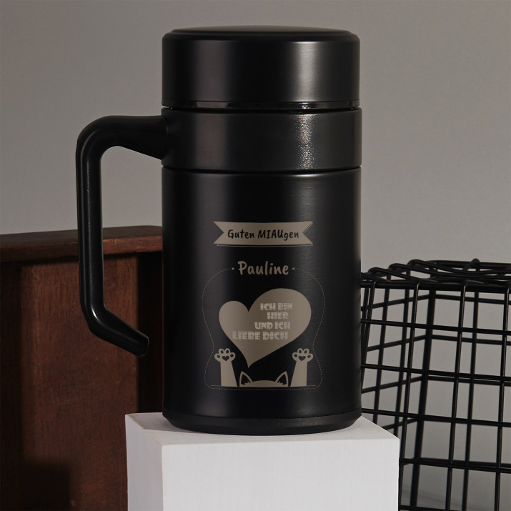 Guten miaugen - Thermobecher mit Henkel