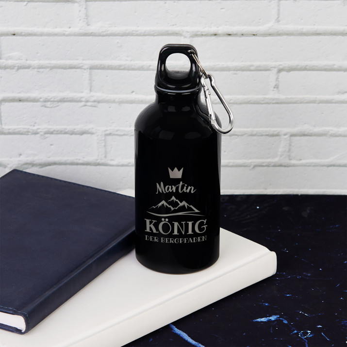 König der Bergpfaden - Wasserflasche 0,4l mit Karabinerhaken