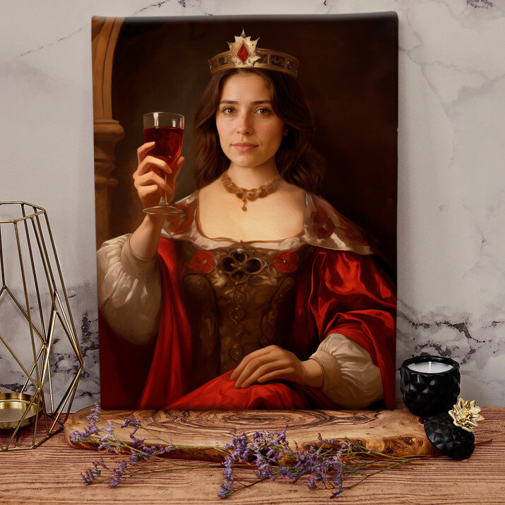 Eine Königin mit Wein - Königliches Porträt