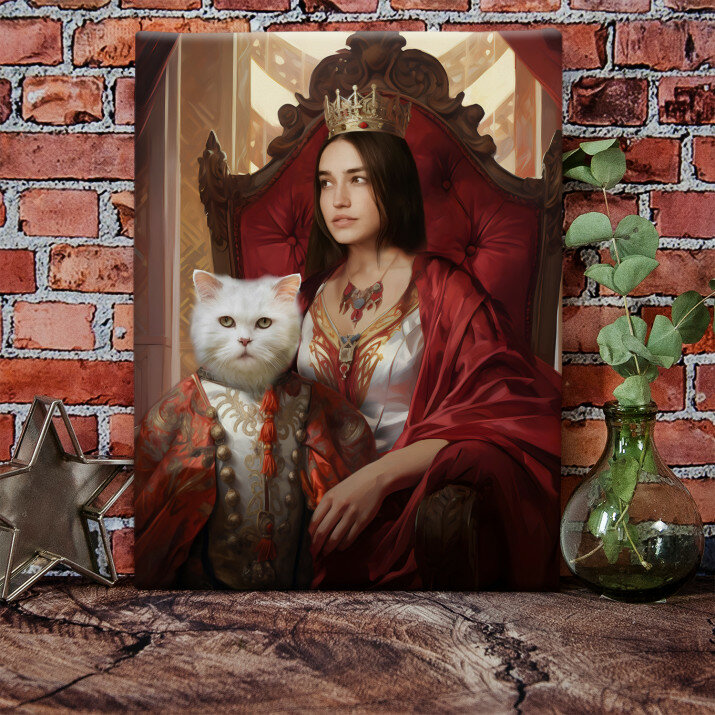 Königspaar mit Haustier - Königliches Porträt