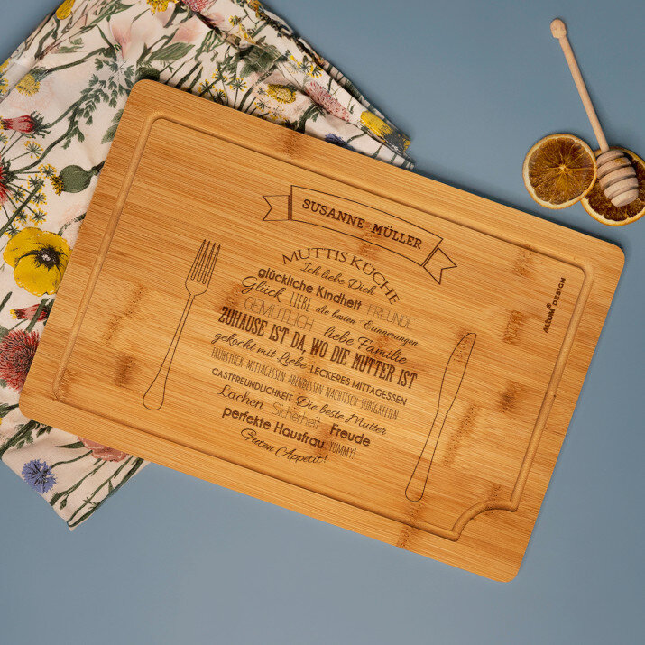 Muttis Küche - Schneidebrett mit Gravur