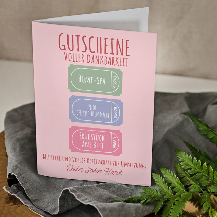 Gutscheine für Mama - Glückswunschkarte