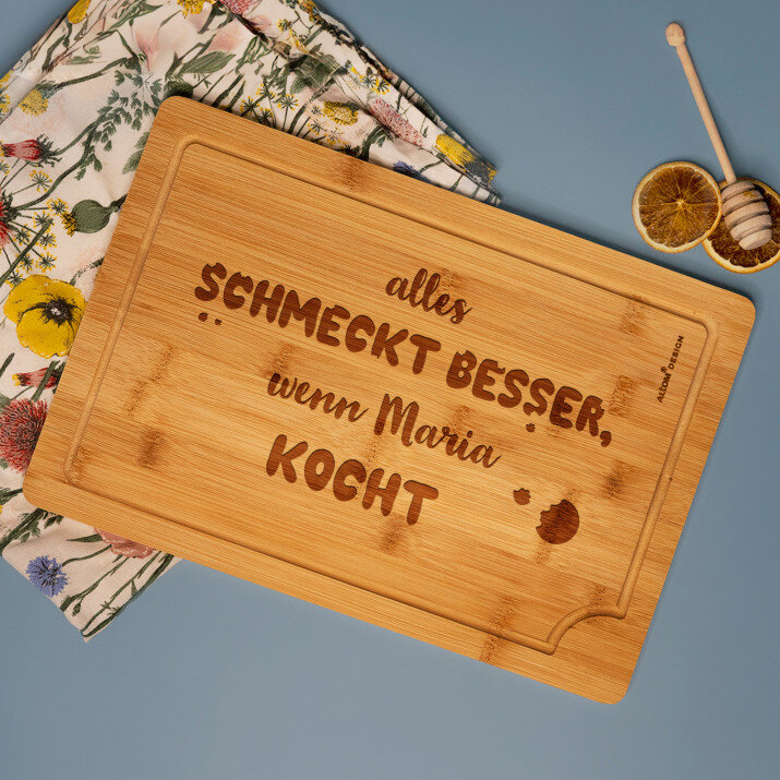 Schmeckt besser - Schneidebrett aus Holz