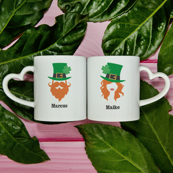 Leprechaun Mann und Frau - Tassen für Paare