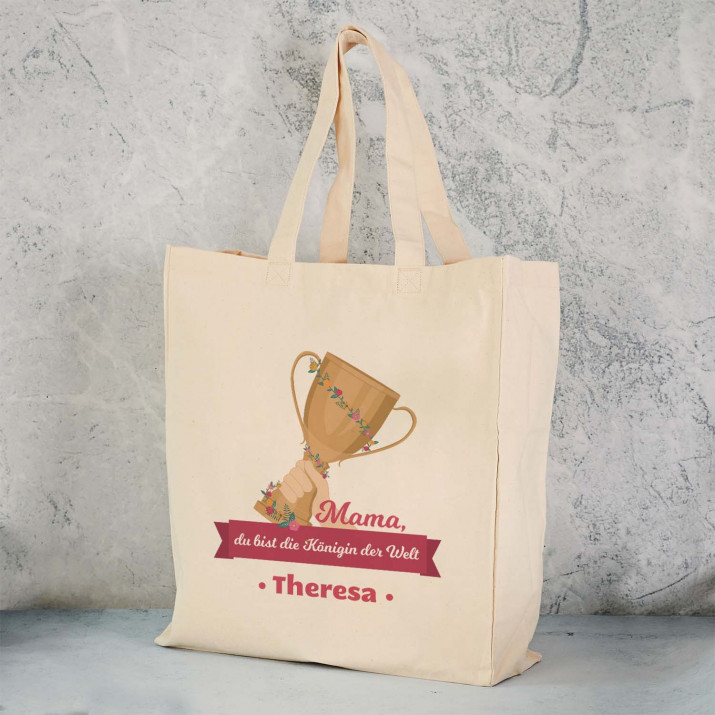 Königin der Welt - Baumwolltasche mit Aufdruck