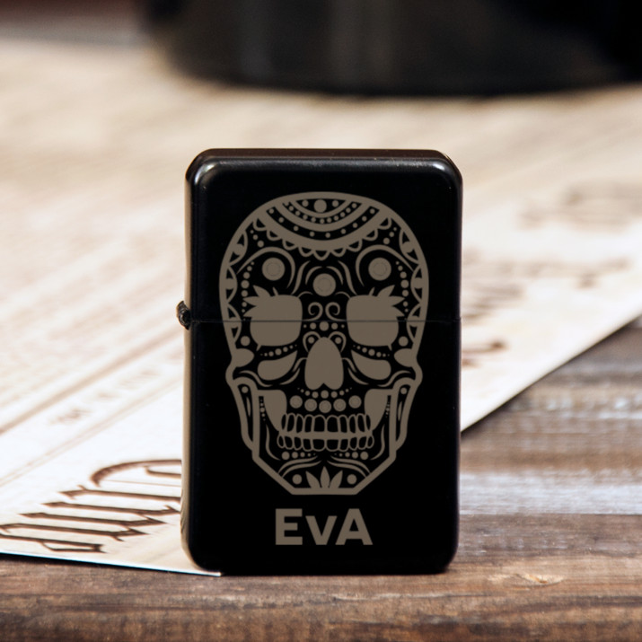 Mexikanischer Schädel - Feuerzeug mit Gravur