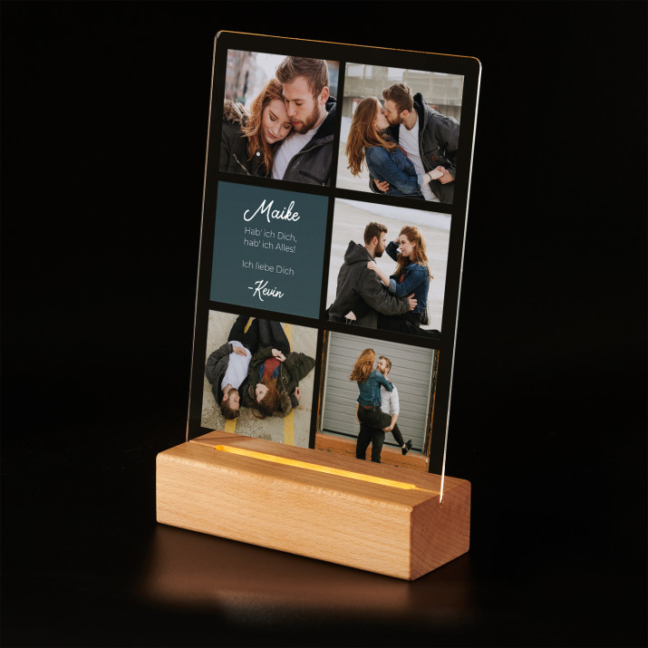 Liebe collage - Druck auf Acrylglas mit LED Beleuchtung