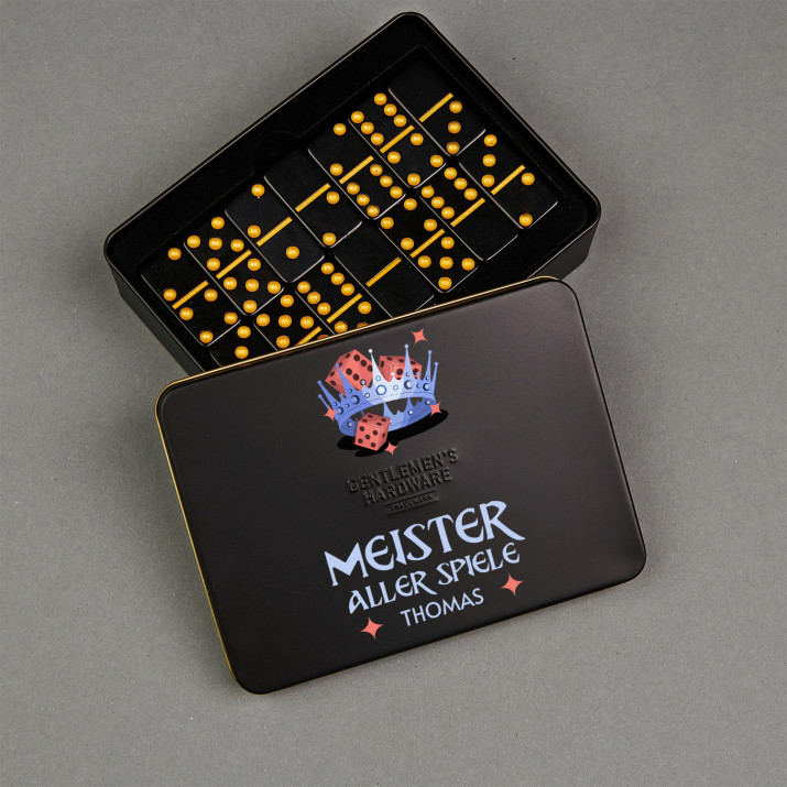 Meister aller Spiele - Dominospiel in Metalldose