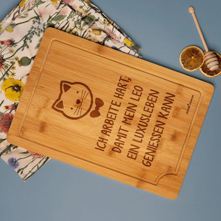 Meine Katze - Schneidebrett mit Gravur